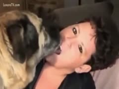 Short-haired In order to appease her livecam pals, a married slut tongue kisses her dog in this beast fetish episode.